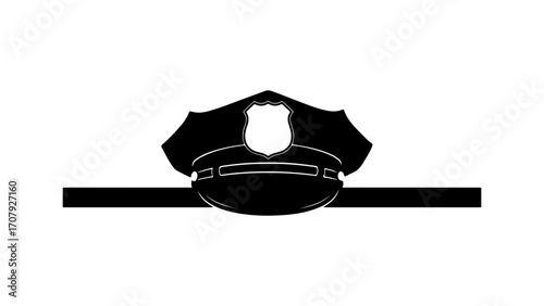 Police hat emblem with transparent background