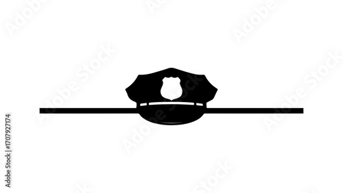 Police hat icon with transparent background