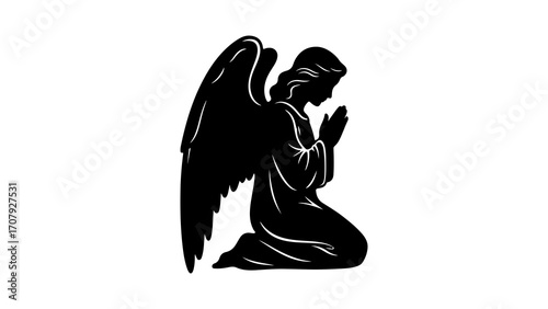 Praying angel with transparent background