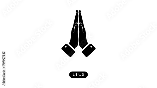 Praying hands icon with transparent background
