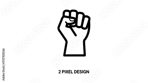 Raised fist icon with transparent background