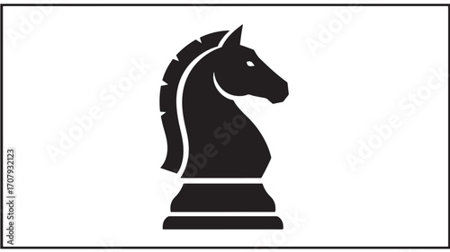 Chess Knight Piece Black Silhouette Icon