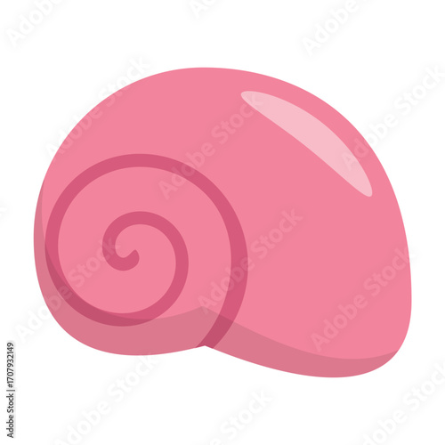 Abstract pink snail shell design with smooth curves and gradients, minimalistic background