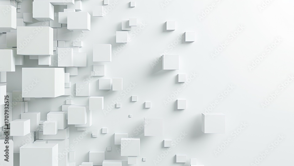 Obraz premium Abstract geometric background of white cubes