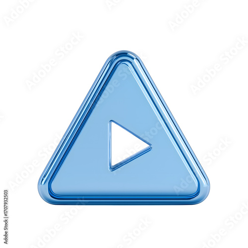 3d shiny blue triangle play button icon for multimedia isolated on white background Free Download 3d shiny blue triangle play button icon for multimedia isolated on white background - GFXLoad