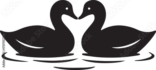 Duck Silhouette on Water