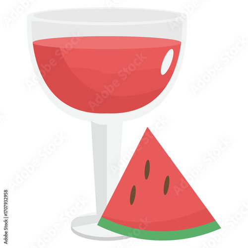 A vibrant red cocktail in a glass with a decorative garnish, set against a blurred background