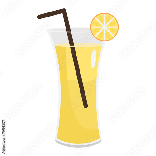 Refreshing yellow drink with a straw and orange slice, perfect for summer gatherings