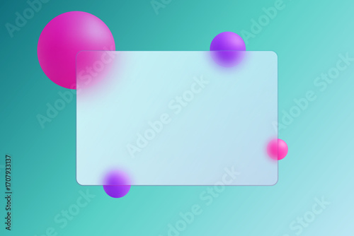 Abstract composition with multicolored balls and frosted glass. Eps 10