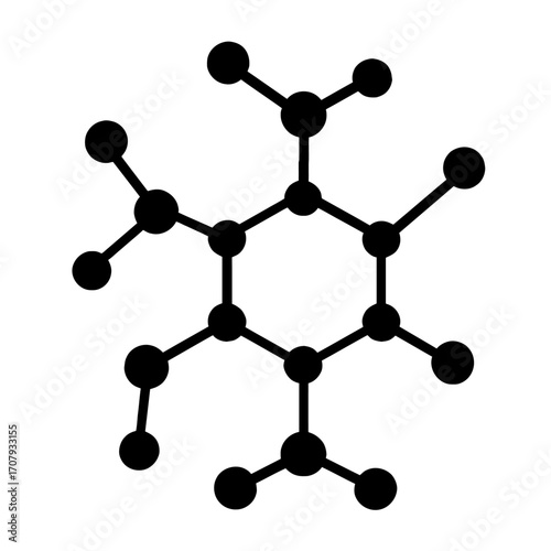 Vector Icon of a Molecular Structure. A Graphic for Chemistry, Science, and Educational Themes.