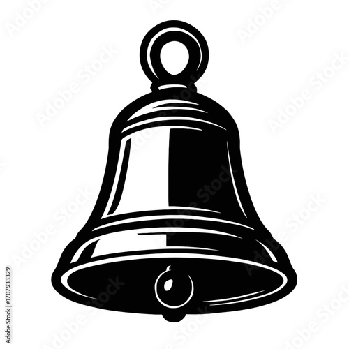 Vector Illustration of a Vintage Bell. A Graphic for Christmas, Holidays, Celebrations, and Notifications.