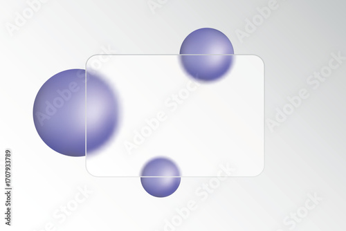 Abstract composition of purple spheres and frosted glass. Eps 10