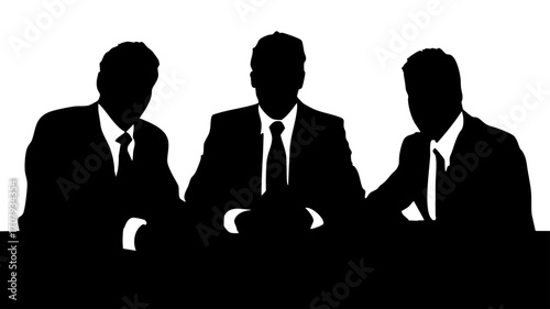 会議をするビジネスマンシルエット