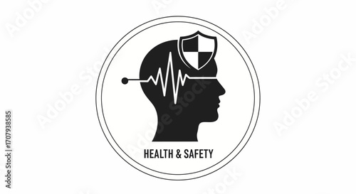 Health and Safety A Conceptual Graphic Emphasizing Well-being, Security, and Protection
