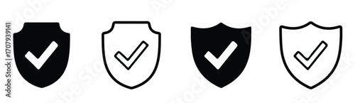 shield check mark icons vector