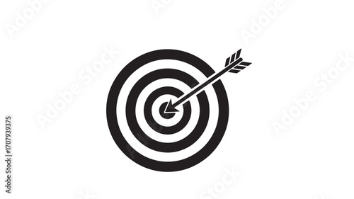Target with Arrow Icon Bullseye, Goal, Success, Aim, Achievement