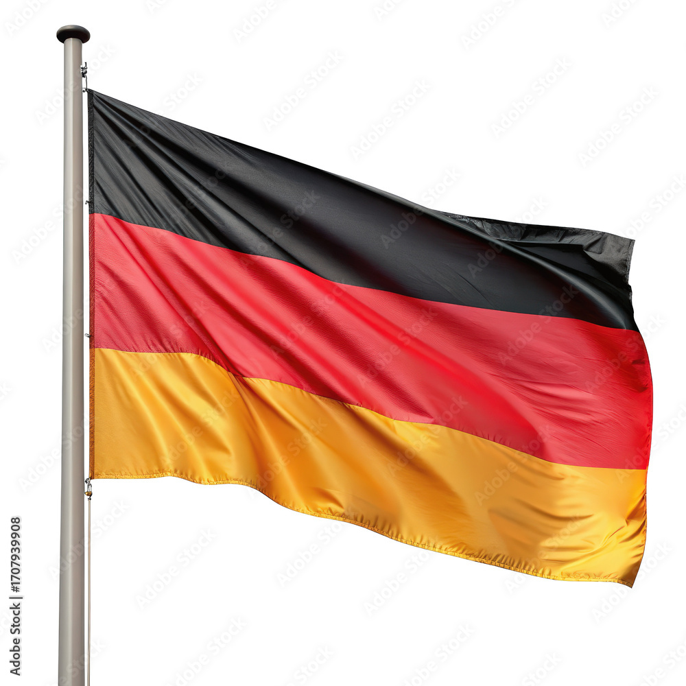 Naklejka premium german flag waving in wind german flag waving waving germany flag black red yellow flag germany flag transparent background image