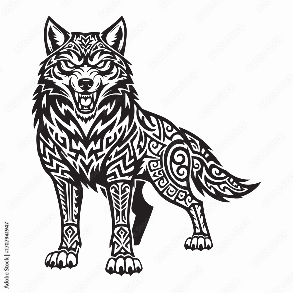 Obraz premium Wolf mascot vector illustration