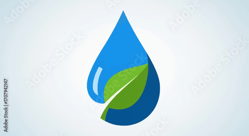 Eco-Friendly Water Drop with Leaf A Symbol of Sustainability and Conservation