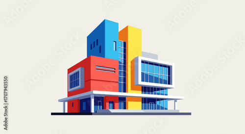 Modern Colorful Building Architectural Design.