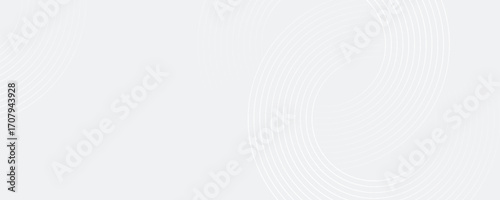 Abstract white glowing geometric lines on gray background. Modern shiny blue circle lines pattern. Futuristic technology concept. Suit for cover, poster, banner, brochure, header, website vector