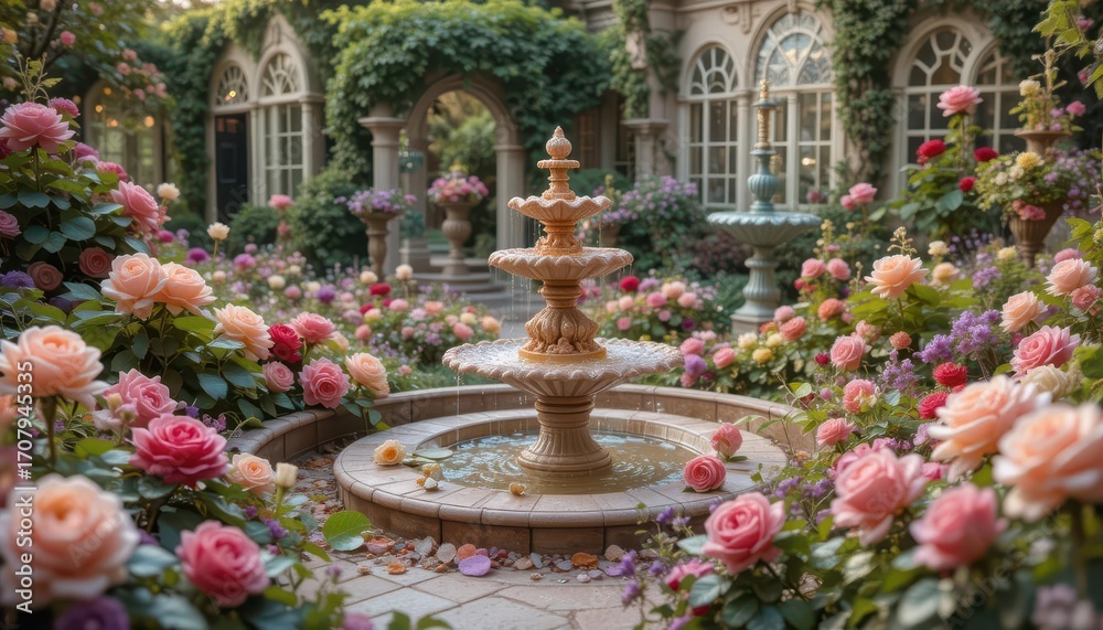 Fototapeta premium A Touch of Victorian Charm! Discover a Whimsical Garden Filled with Delicious Gummy Candies A Sweet Historical Escape