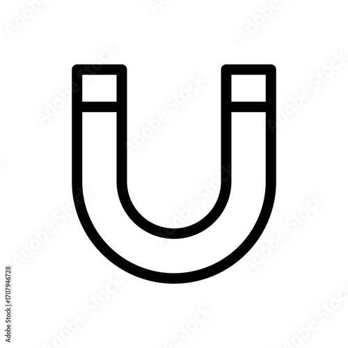 Horseshoe magnet icon. Great for science, physics, attraction, and conceptual designs. Use this iconic magnet to represent power, energy, and positive influence