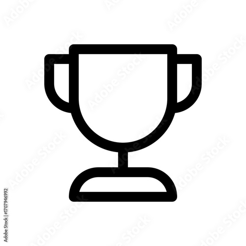 Trophy cup, representing achievement, success, and awards. Ideal for use in designs related to competitions, recognition, and goals