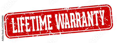 lifetime warranty rectangular sign. lifetime warranty stamp