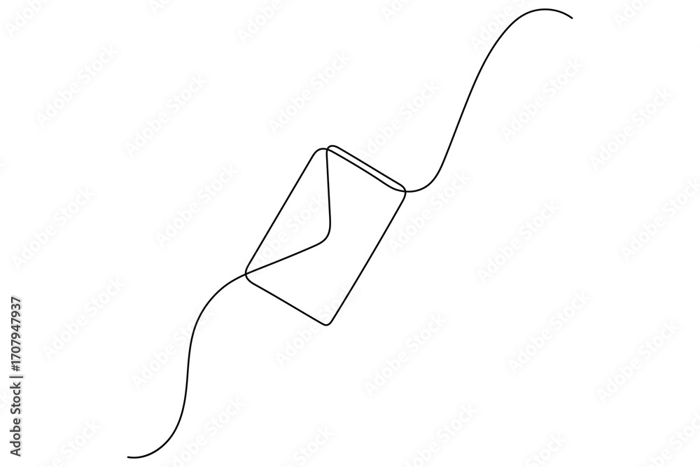 Obraz premium Envelope one line drawing minimalist vector art 