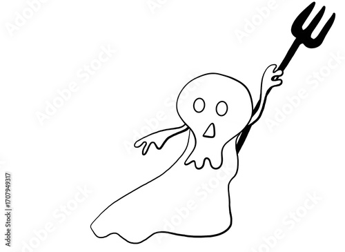  Ghost minimal cartoon of Halloween