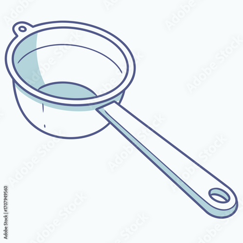 Sleek modern kitchen strainer with handle for easy food preparation and serving