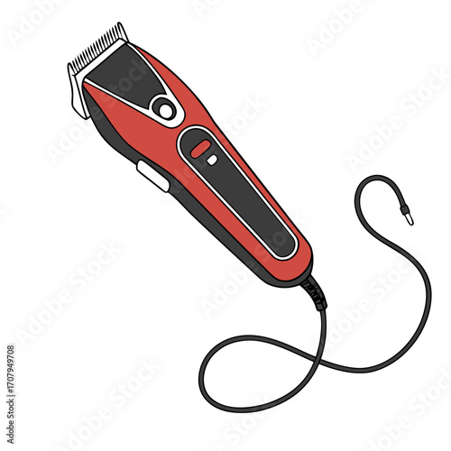 Professional hair clipper for barbers and home use red electric hair trimmer grooming tool for haircuts styling