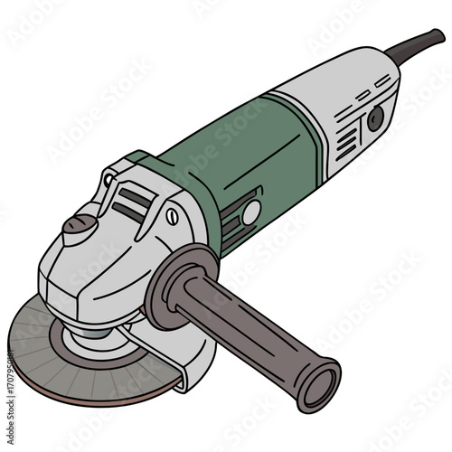 Powerful angle grinder tool for construction and DIY projects, ready for action