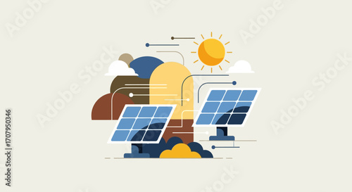 Solar Energy Panels Harnessing Sunlight for Sustainable Power Generation.