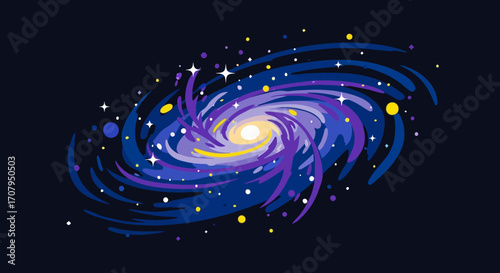 Spiral Galaxy cosmic swirl nebula stardust.