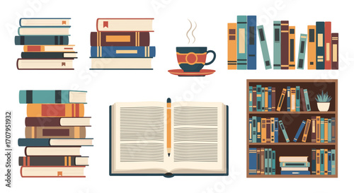 Collection of Books and Reading Materials.