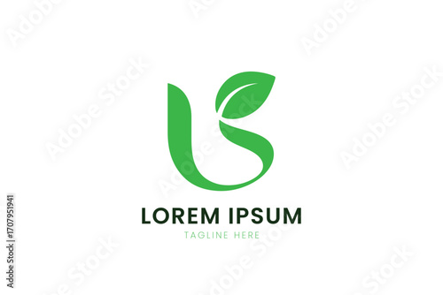 Minimalist green leaf logo design for organic brands and nature-inspired businesses