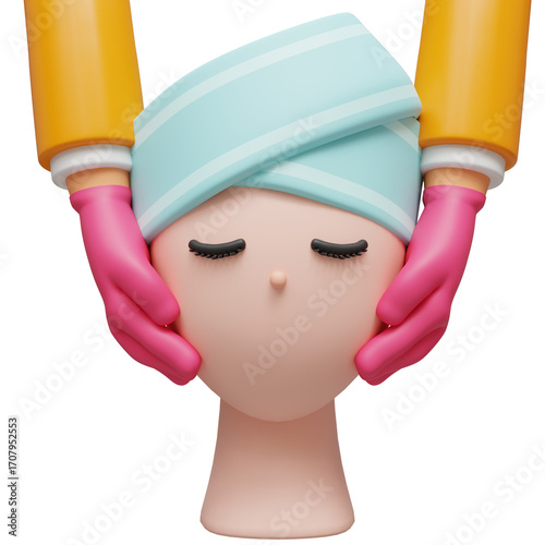 face treatment 3d illustration