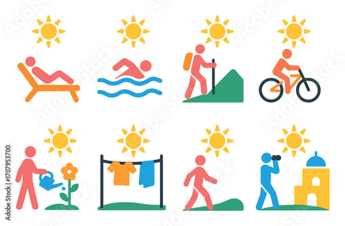 Colorful Sunny Activity Icons