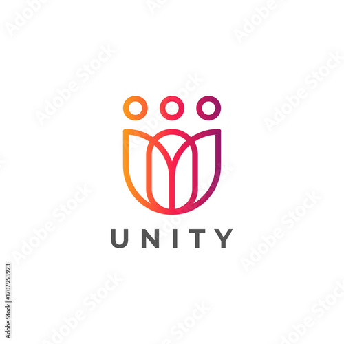 Minimal together unity logo diversity community together colorful