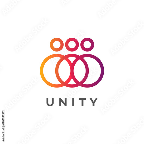 Minimal together unity logo diversity community together colorful
