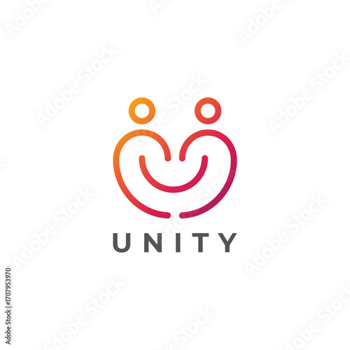 Minimal together unity logo diversity community together colorful