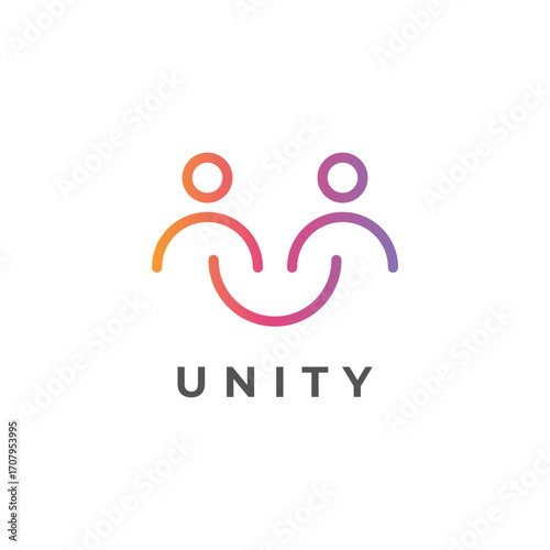 Minimal together unity logo diversity community together colorful