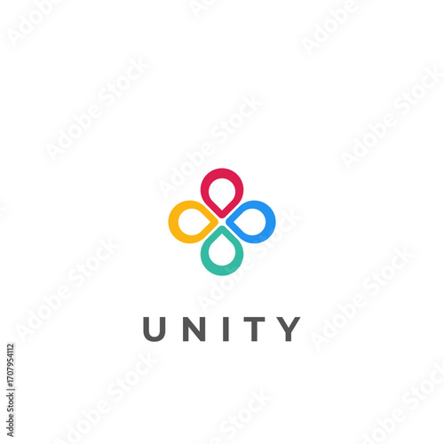 Minimal together unity logo diversity community together colorful