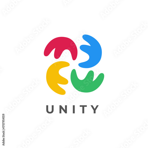 Minimal together unity logo diversity community together colorful