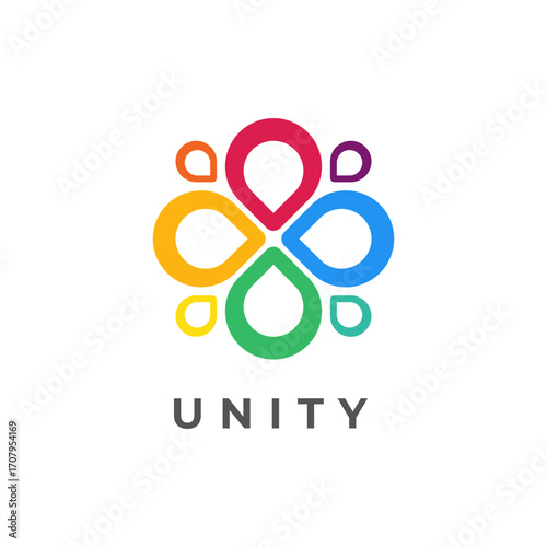Minimal together unity logo diversity community together colorful