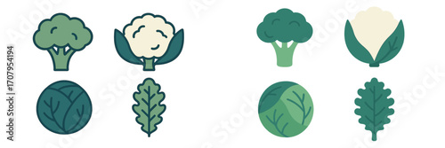 Fresh green vegetables assortment with broccoli, cauliflower, cabbage, and leafy greens for healthy eating and nutrition