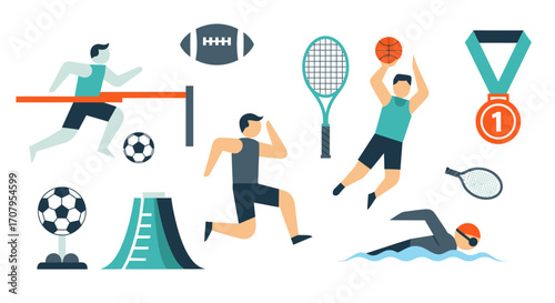 Various sports activities and equipment collection.