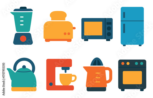 Colorful Kitchen Icon Set